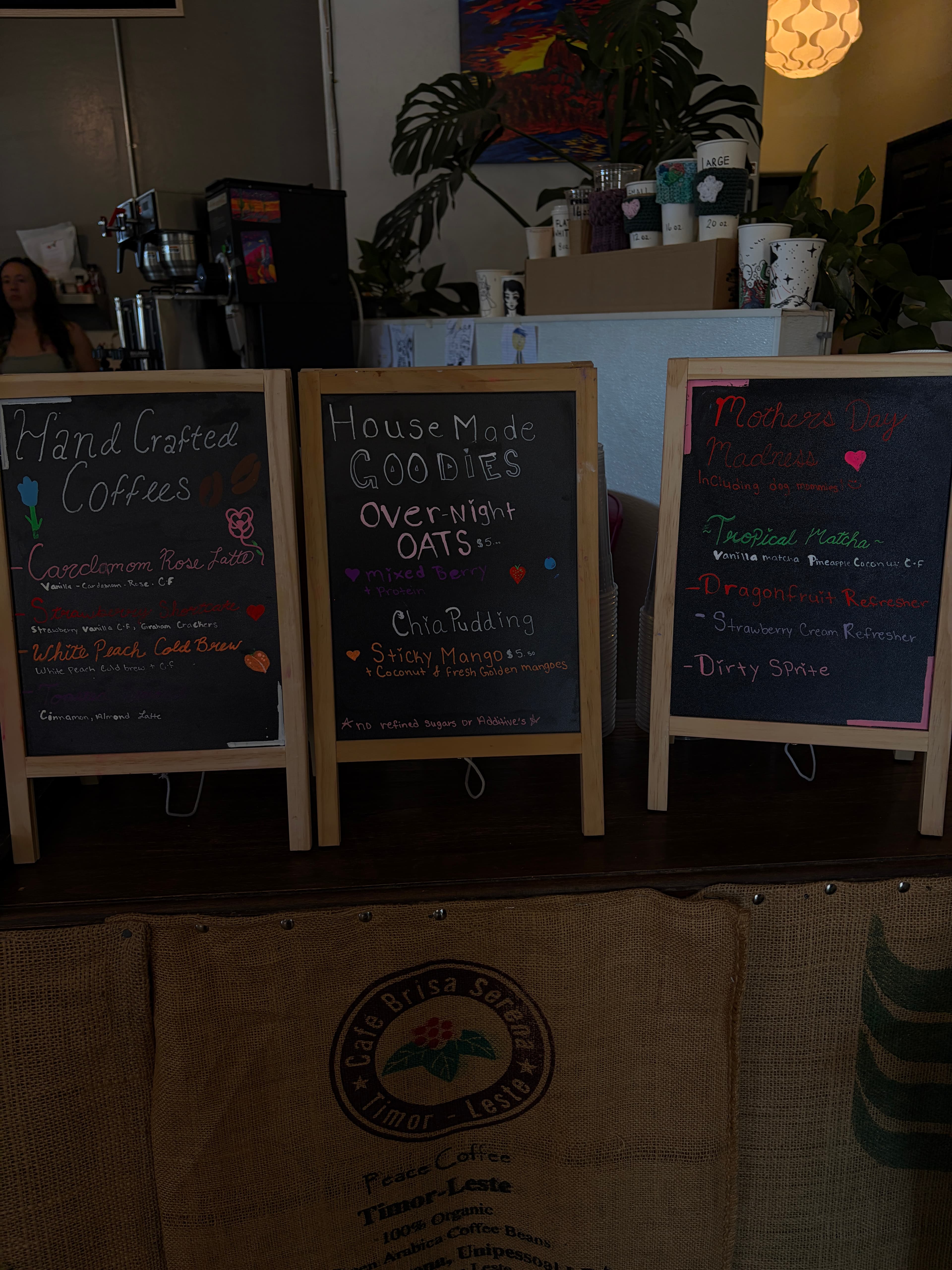 Cuptown Coffee chalkboard specials